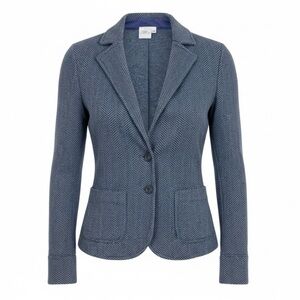 MERINGUE BLACK GRAY HERRINGBONE PATTERN KNIT BLAZER WOMENS MEDIUM